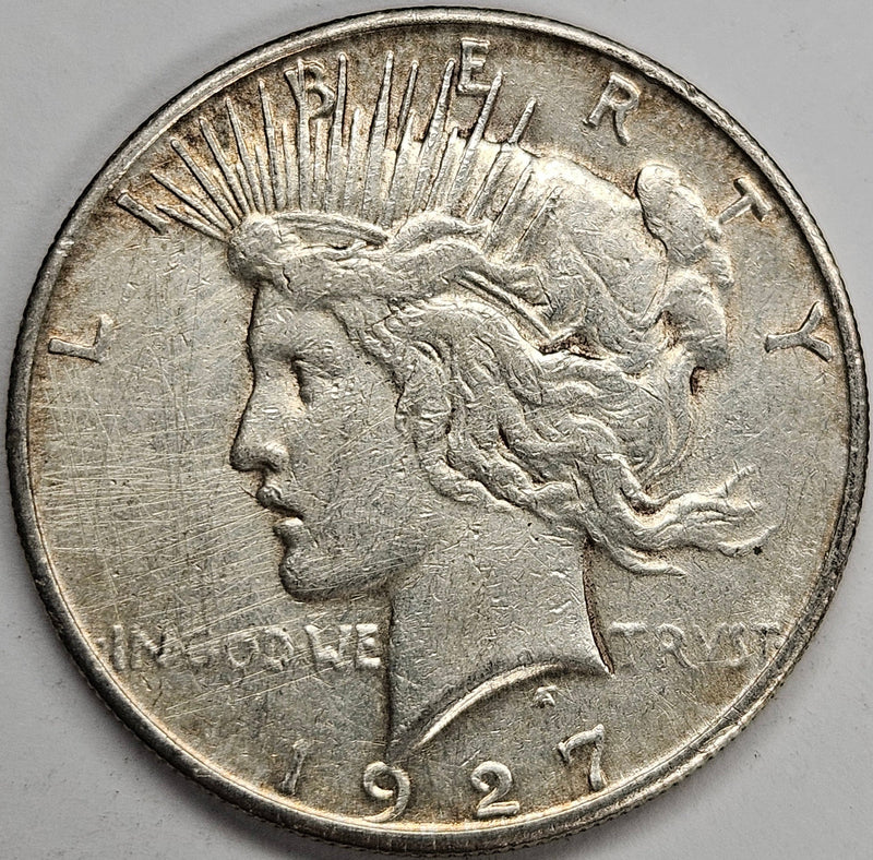 1927-S Peace Dollar XF many scratches