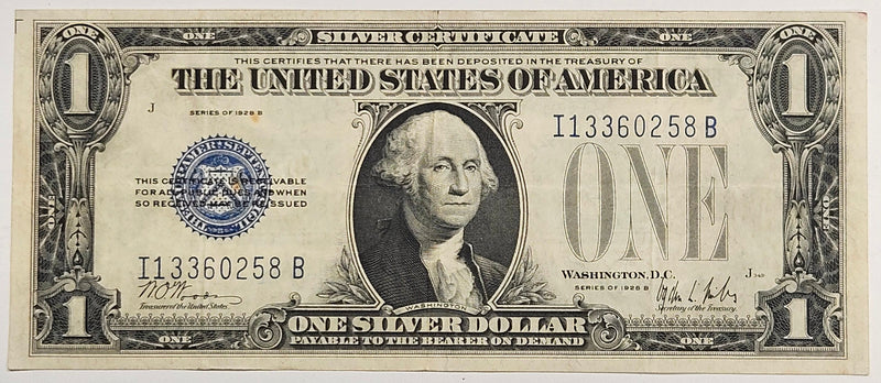 $1.00 1928 B Silver Certificate . . . . Very Fine