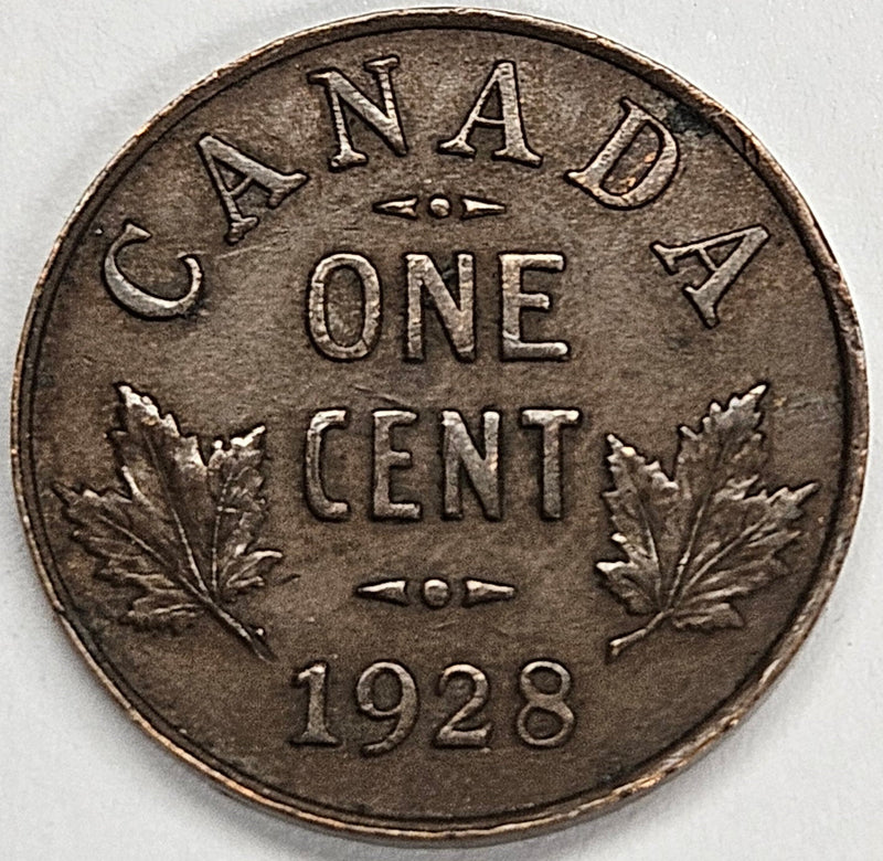 1928 Canadian Cent XF/AU