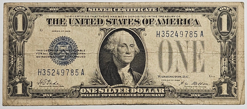 $1.00 1928 Silver Certificate . . . . Fine