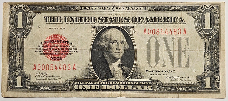 $1.00 1928 US Note Fr. 1500 . . . . Very Fine