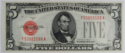 $5.00 1928 C United States Note Superb Crisp Uncirculated