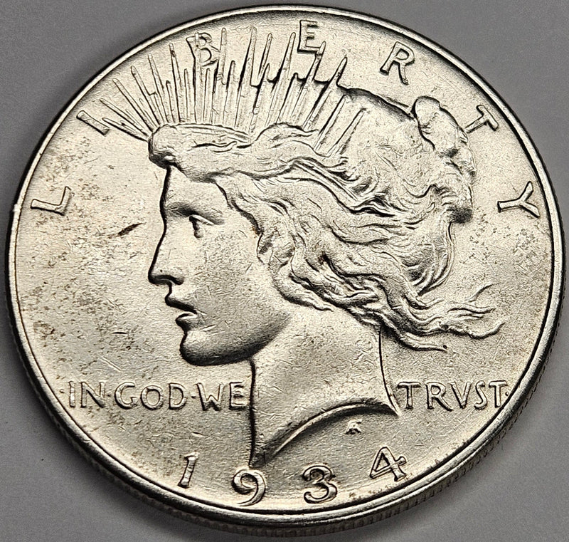 1934 Peace Dollar . . . . Choice About Uncirculated
