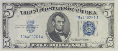 $5.00 1934 A Silver Certificate Superb Crisp Uncirculated