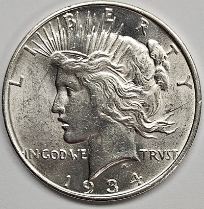 1934-D Peace Dollar Choice Brilliant Uncirculated