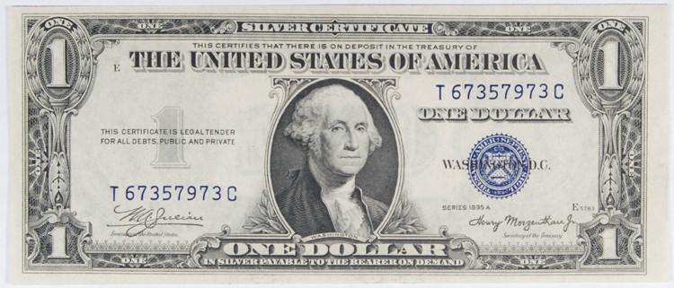 $1.00 1935 A Silver Certificate Superb Crisp Uncirculated