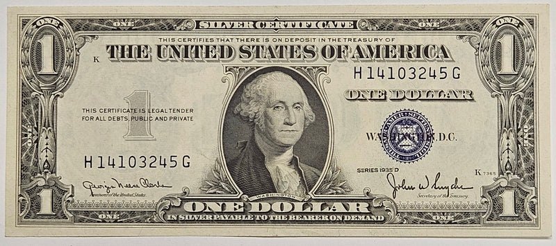 $1.00 1935 D Silver Certificate Fr. 1613 . . . . Choice Crisp Uncirculated
