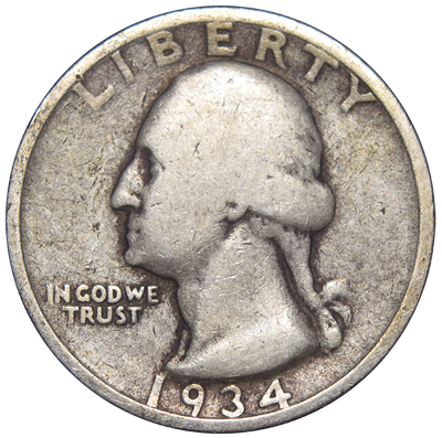 1934 Washington Quarter Good