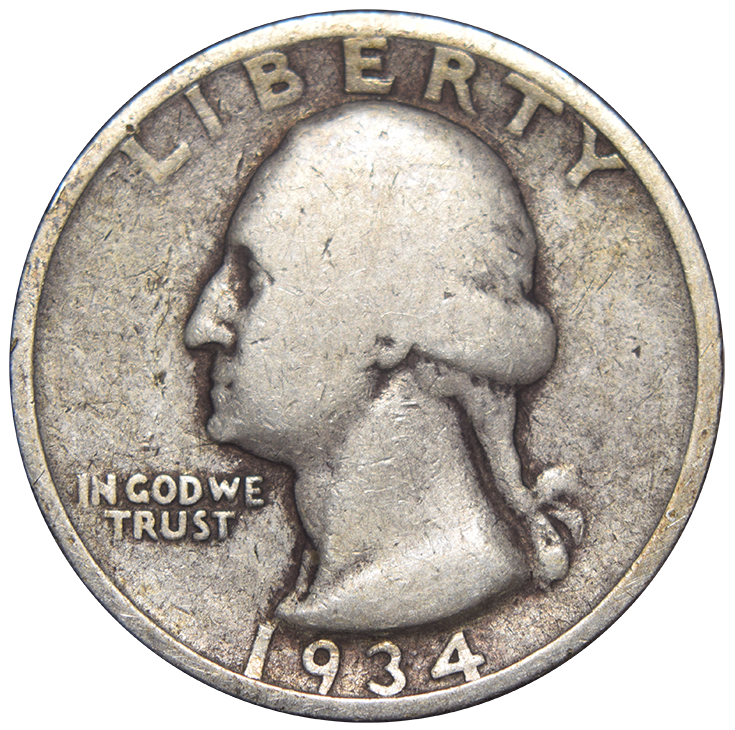 1934 Washington Quarter Good