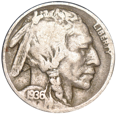1936-D Buffalo Nickel Good