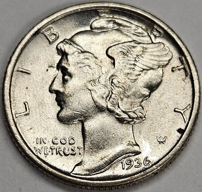 1936 Mercury Dime Choice Brilliant Uncirculated
