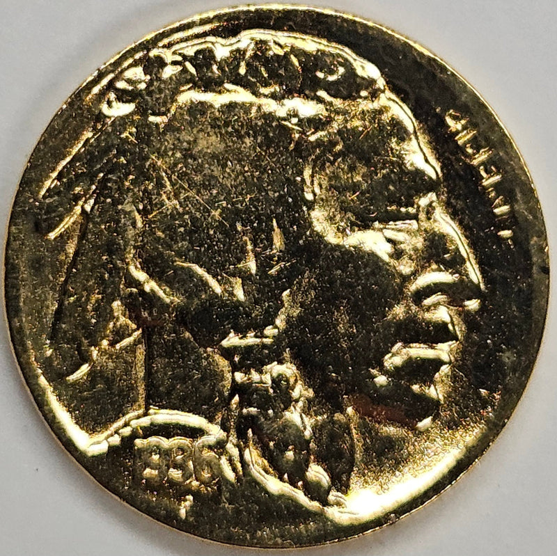 1936-D Buffalo Nickel Good gold-plated