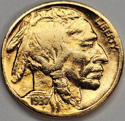 1937 Buffalo Nickel Fine Gold-plated