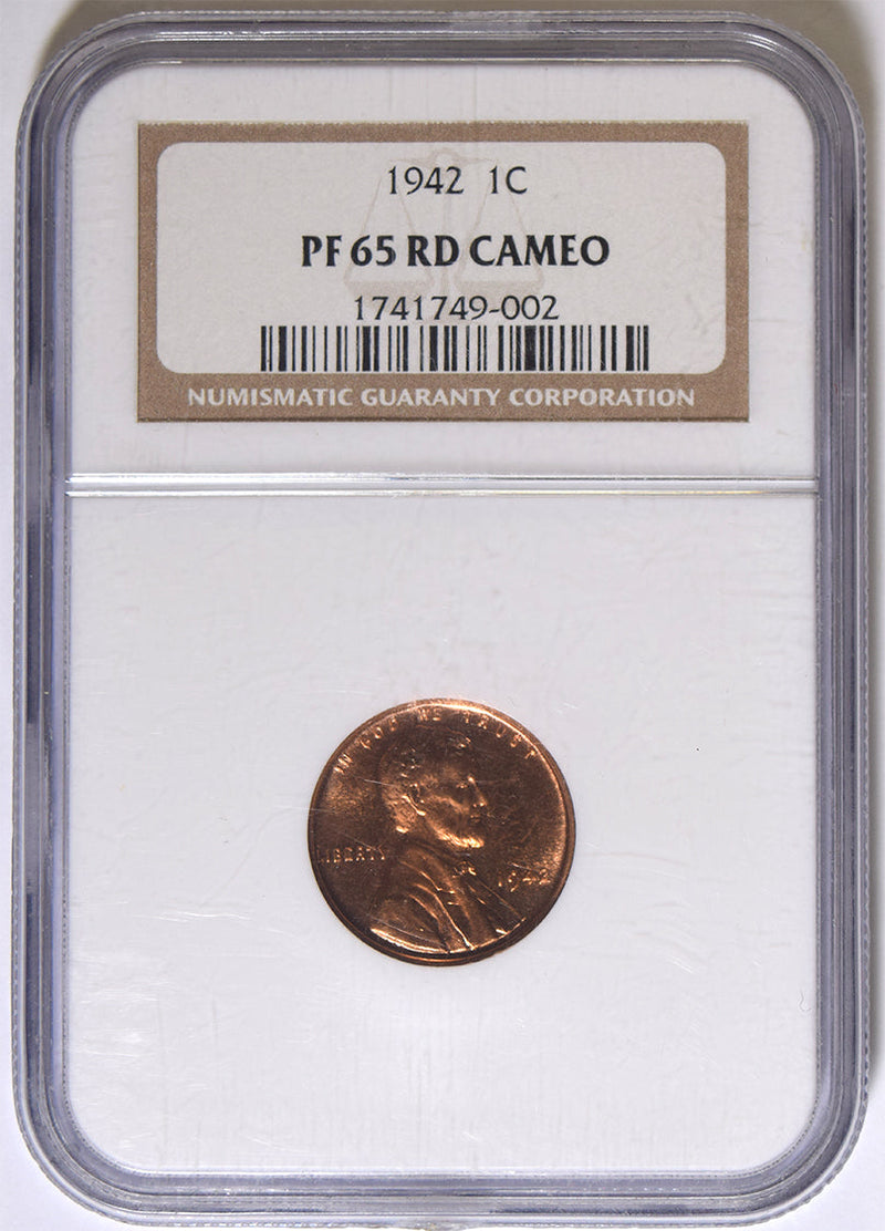 1942 Lincoln Cent NGC PF-65 Red Cameo