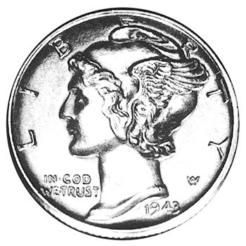 1943 Mercury Dime Brilliant Uncirculated