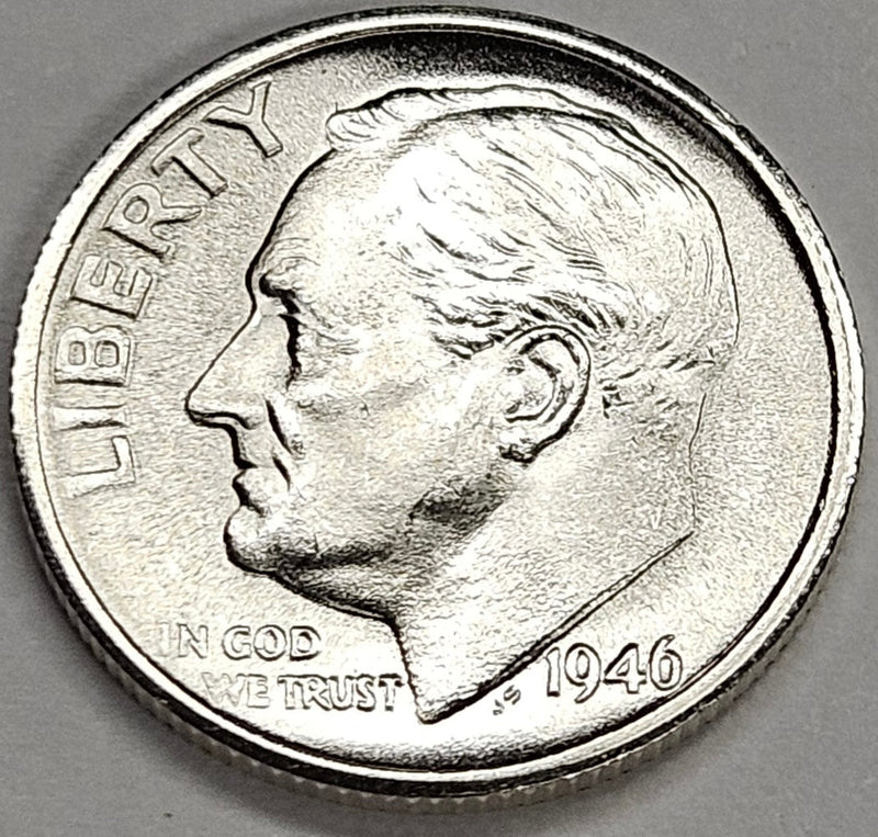 1946-S Roosevelt Dime Gem BU Full Split Bands