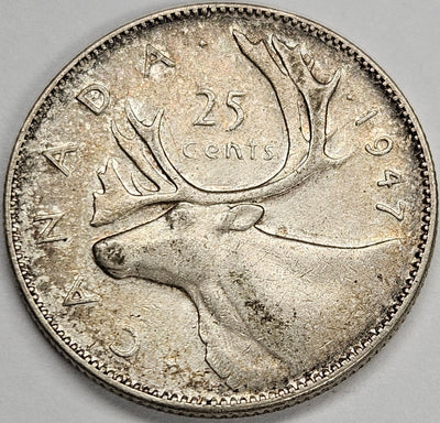 1947 Canadian Quarter Choice About Uncirculated
