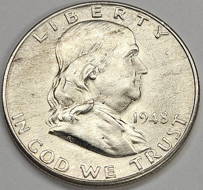 1948-D Franklin Half Gem BU Full Bell Lines