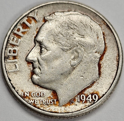 1949 Roosevelt Dime About Uncirculated