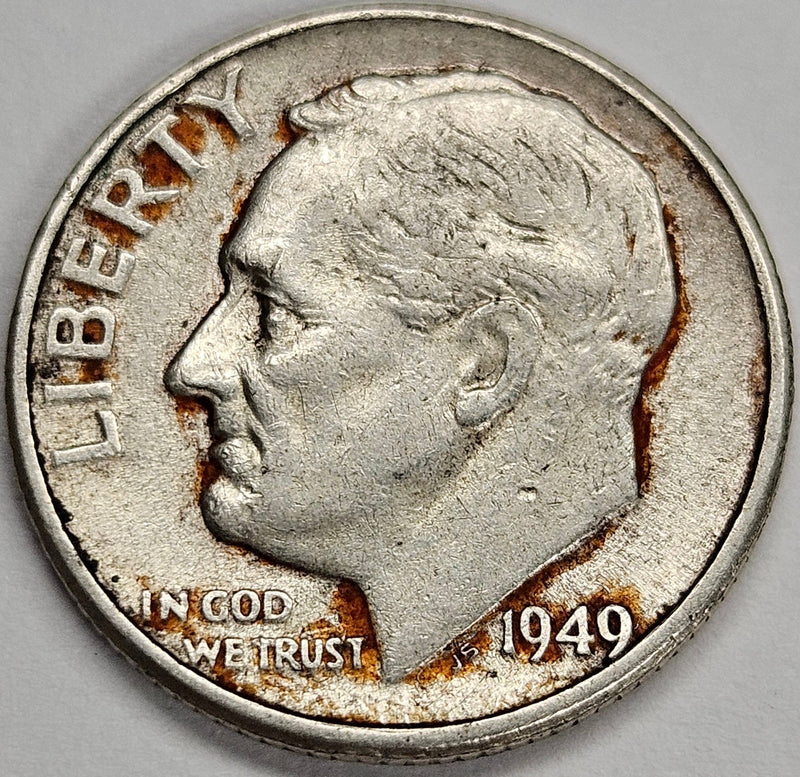 1949 Roosevelt Dime About Uncirculated