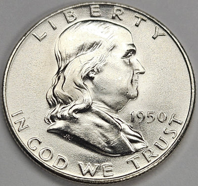 1950 Franklin Half Gem BU Full Bell Lines