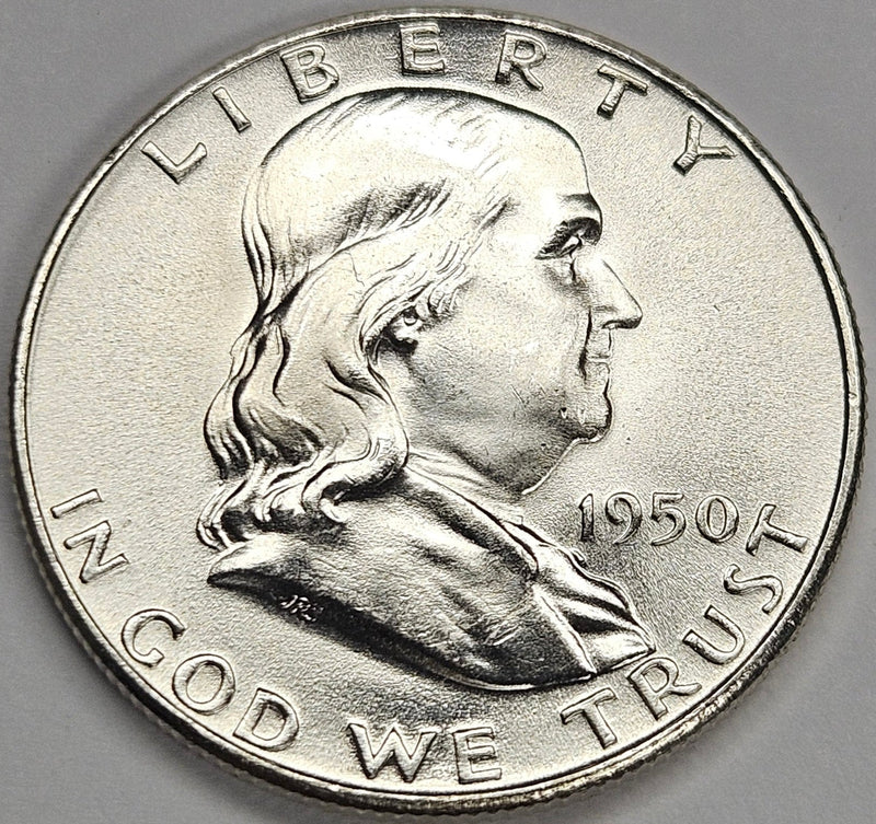 1950 Franklin Half Gem BU Full Bell Lines