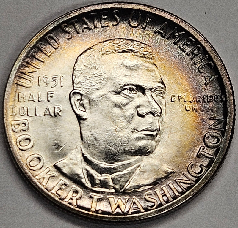 Booker T. Washington Half 1951 . . . . Gem BU Color!