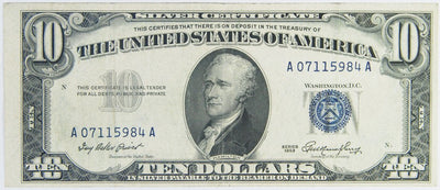 $10.00 1953 Silver Certificate Extremely Fine