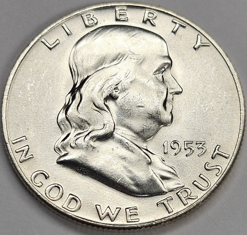 1953-D Franklin Half Gem BU Full Bell Lines