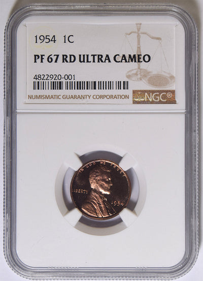 1954 Lincoln Cent NGC PF-67 Red Ultra Cameo