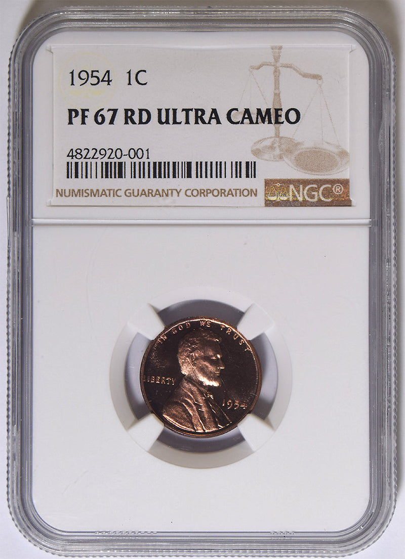 1954 Lincoln Cent NGC PF-67 Red Ultra Cameo