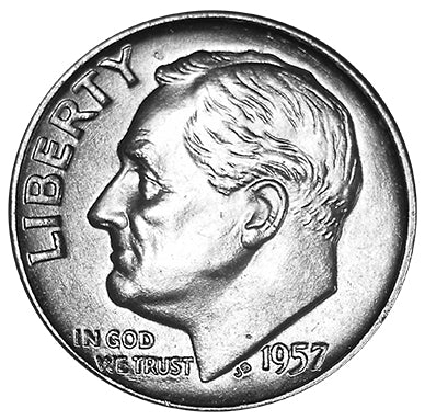 1957-D Roosevelt Dime Brilliant Uncirculated