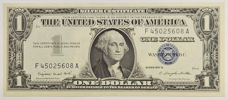 $1.00 1957 A Silver Certificate . . . . Superb CU from Consecutively Numbered Pack
