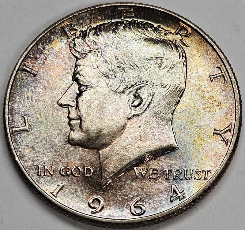 1964 Kennedy Half Gem BU Color!