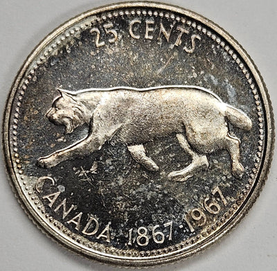 1967 Canadian Quarter Gem BU Prooflike