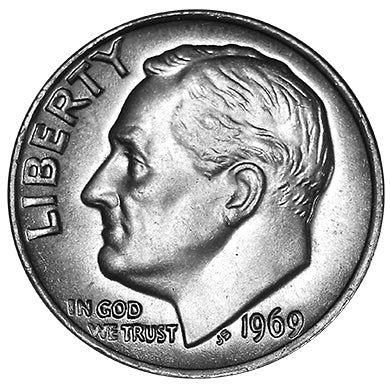 1969 Roosevelt Dime Brilliant Uncirculated