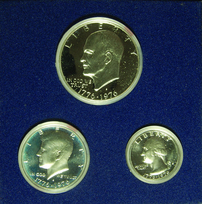1976-S 3-pc. Silver Proof Set Gem Brilliant Proof