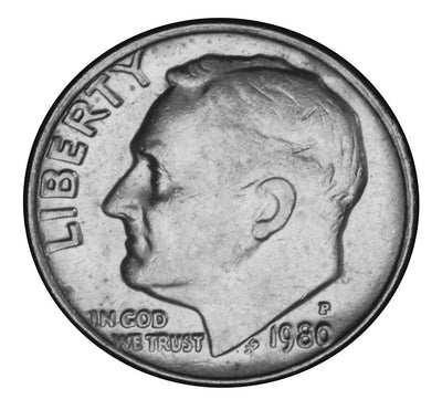 1980 Roosevelt Dime Brilliant Uncirculated