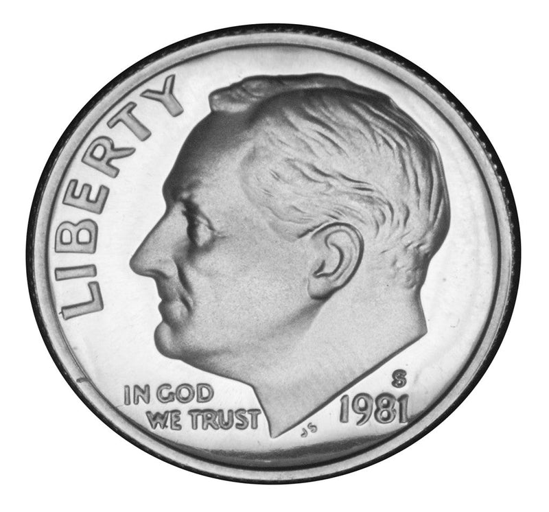 1981-S Type 1 Roosevelt Dime Gem Brilliant Proof