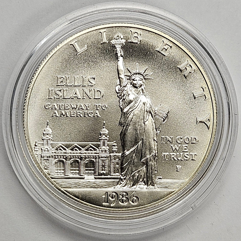 1986-P Statue of Liberty Centennial Silver Dollar . . . . Gem BU in original U.S. Mint Capsule