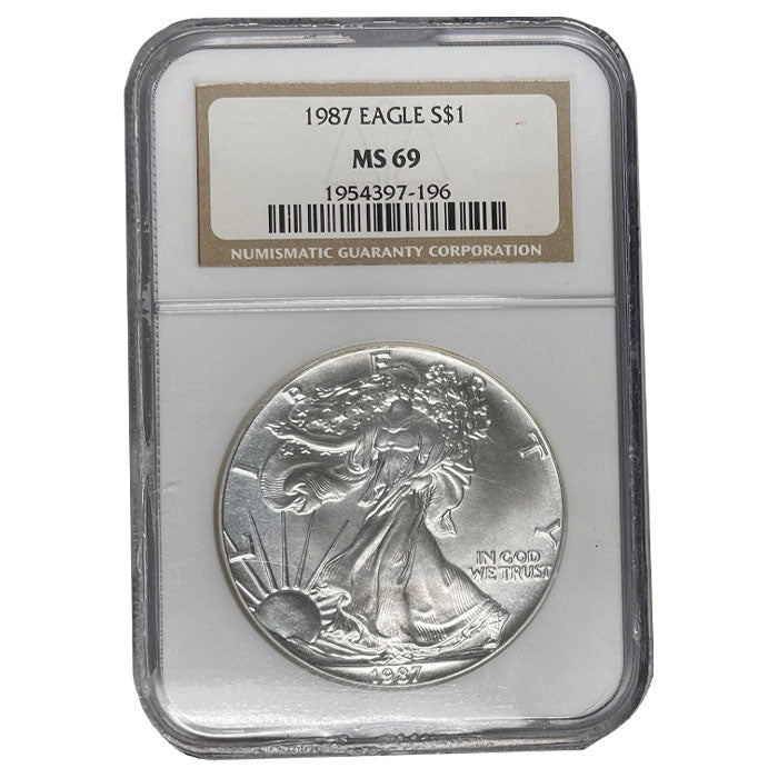 1987 Silver Eagle NGC MS 69