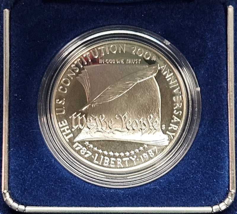 1987-S Constitution Bicentennial Silver Dollar . . . . Gem Brilliant Proof in original U.S. Mint Box