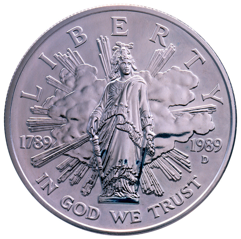 1989-D Congress Bicentennial Silver Dollar Gem BU in original U.S. Mint Capsule