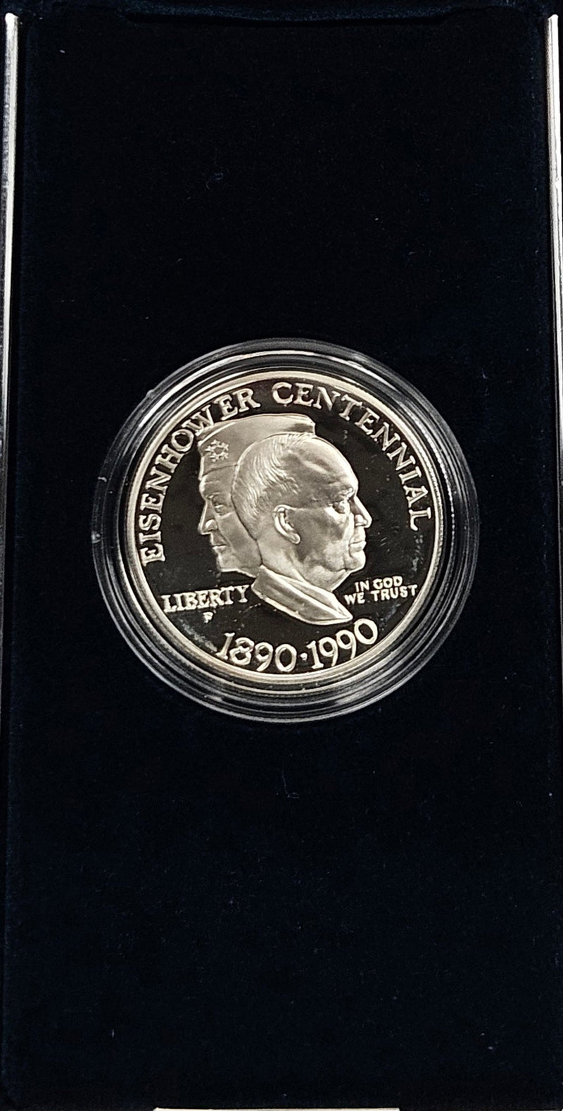 1990-P Eisenhower Centennial Silver Dollar . . . . Gem Brilliant Proof in original U.S. Mint Box