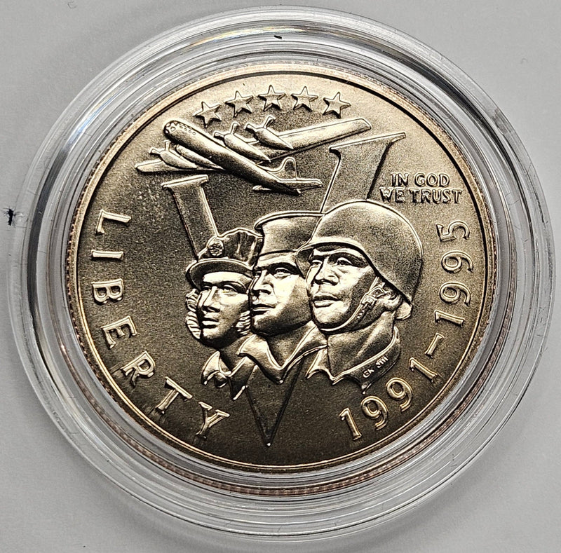 1991-1995-P WWII 50th Anniversary Half . . . . Gem BU in original U.S. Mint Capsule