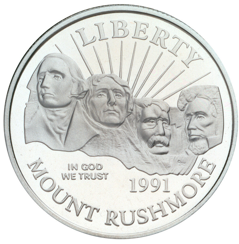 1991-D Mt. Rushmore Golden Anniversary Half . . . . Gem Brilliant Proof in original U.S. Mint Box