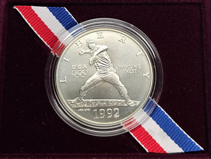 1992-D Olympic Baseball Silver Dollar . . . . Gem BU in original U.S. Mint Box