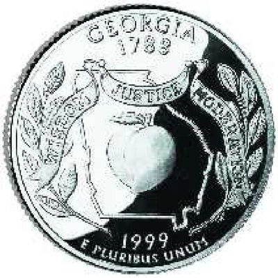 1999 Georgia State Quarter Choice BU