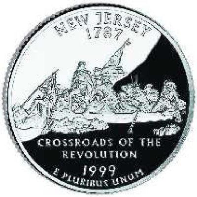 1999 New Jersey State Quarter Choice BU