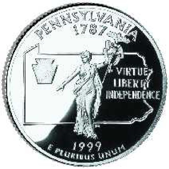 1999 Pennsylvania State Quarter Choice BU